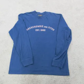 Abercrombie & Fitch Mens Pullover Sweatshirt 100% Cotton Long Sleeve Blue Size M