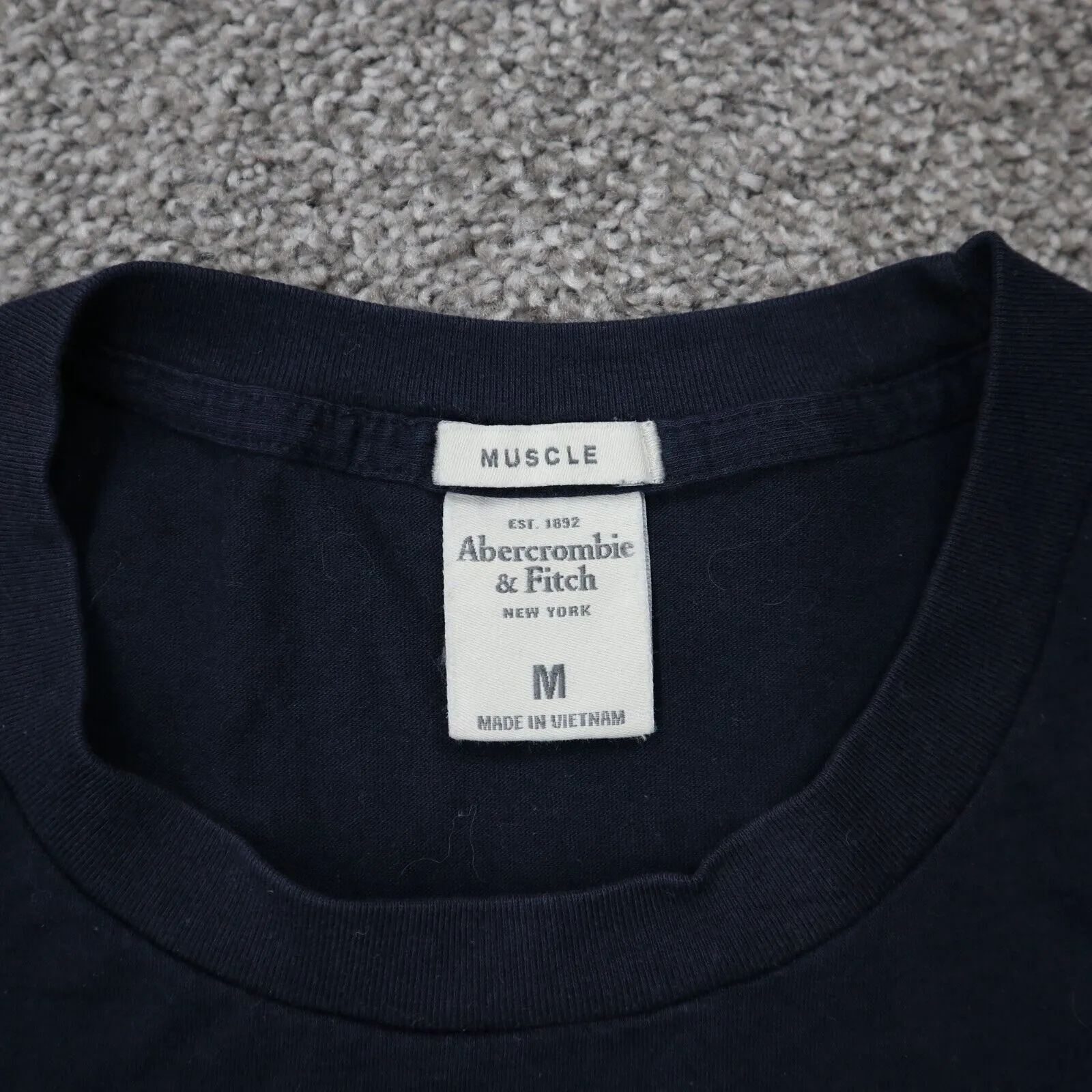 Abercrombie & Fitch Mens Pullover T Shirt Crew Neck Tee Short Sleeves Black SZ M
