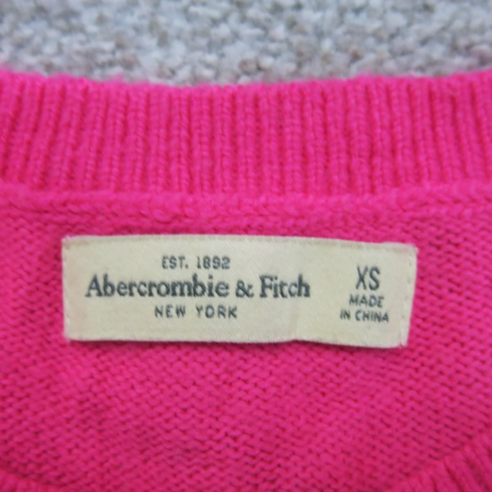 Abercrombie & Fitch Womens Pullover Sweater Knitted Long Sleeves Pink Size XS