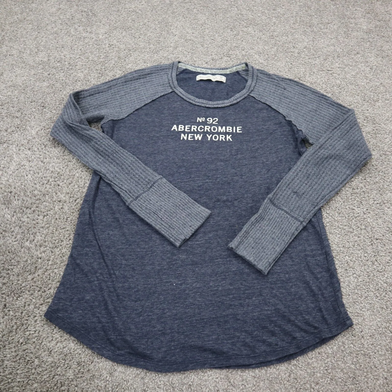 Abercrombie & Fitch Womens Pullover Sweatshirt Long Sleeve Heather Blue Size M