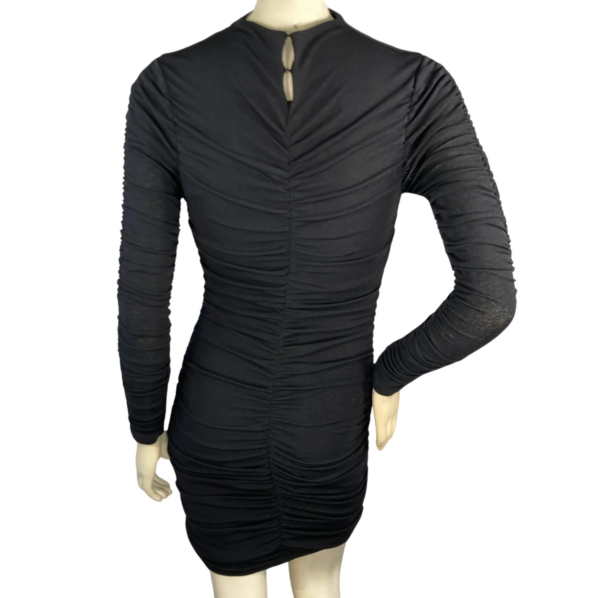 ASTR Long Sleeve Mini Black Dress