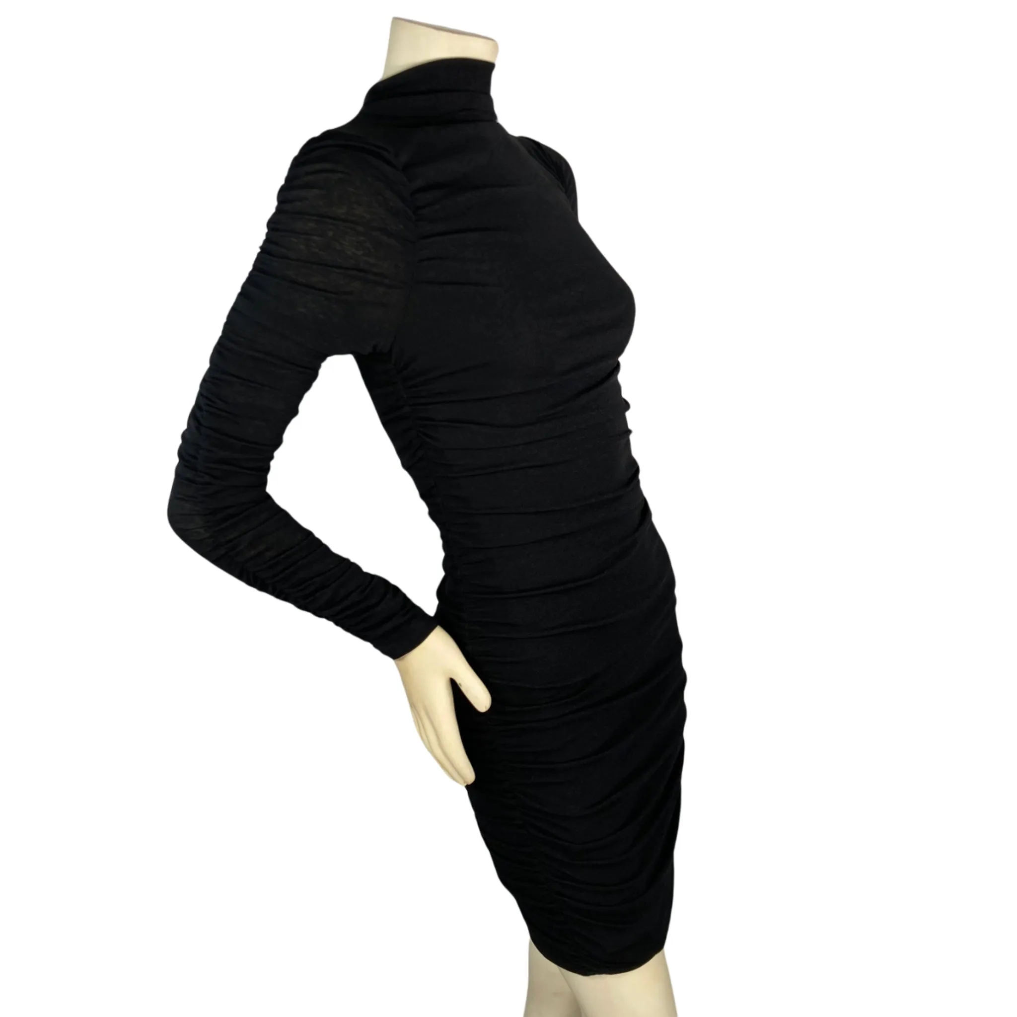 ASTR Long Sleeve Mini Black Dress