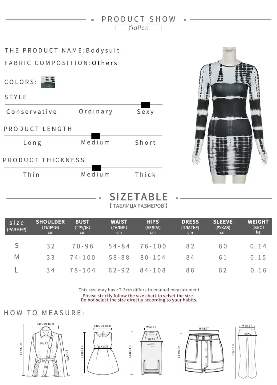 Autumn Print Slim O Neck Long Sleeve Elastic Street Casual Mini Bodycon Dresses