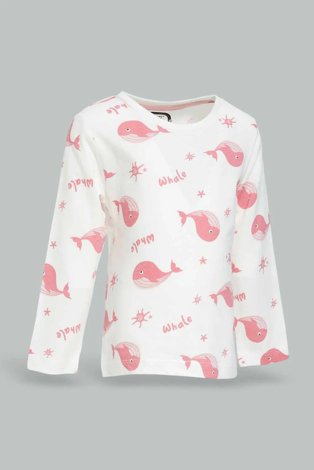 Baby Girls Pink And White Pyjama Set (4 pieces)