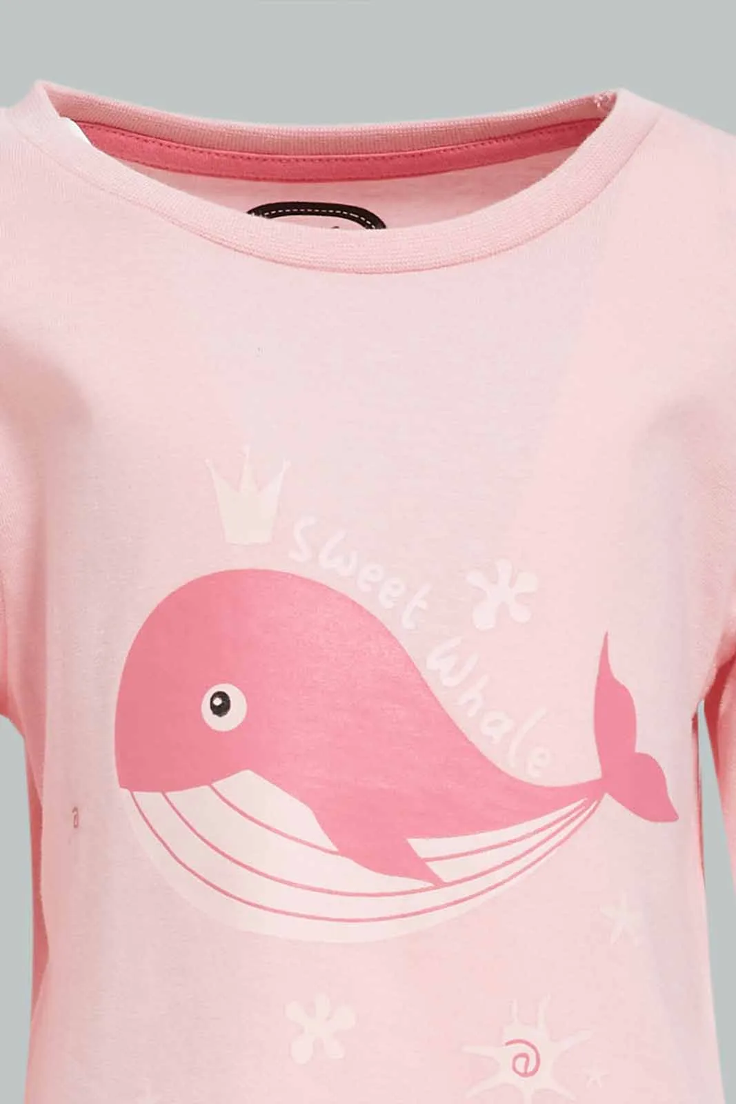 Baby Girls Pink And White Pyjama Set (4 pieces)