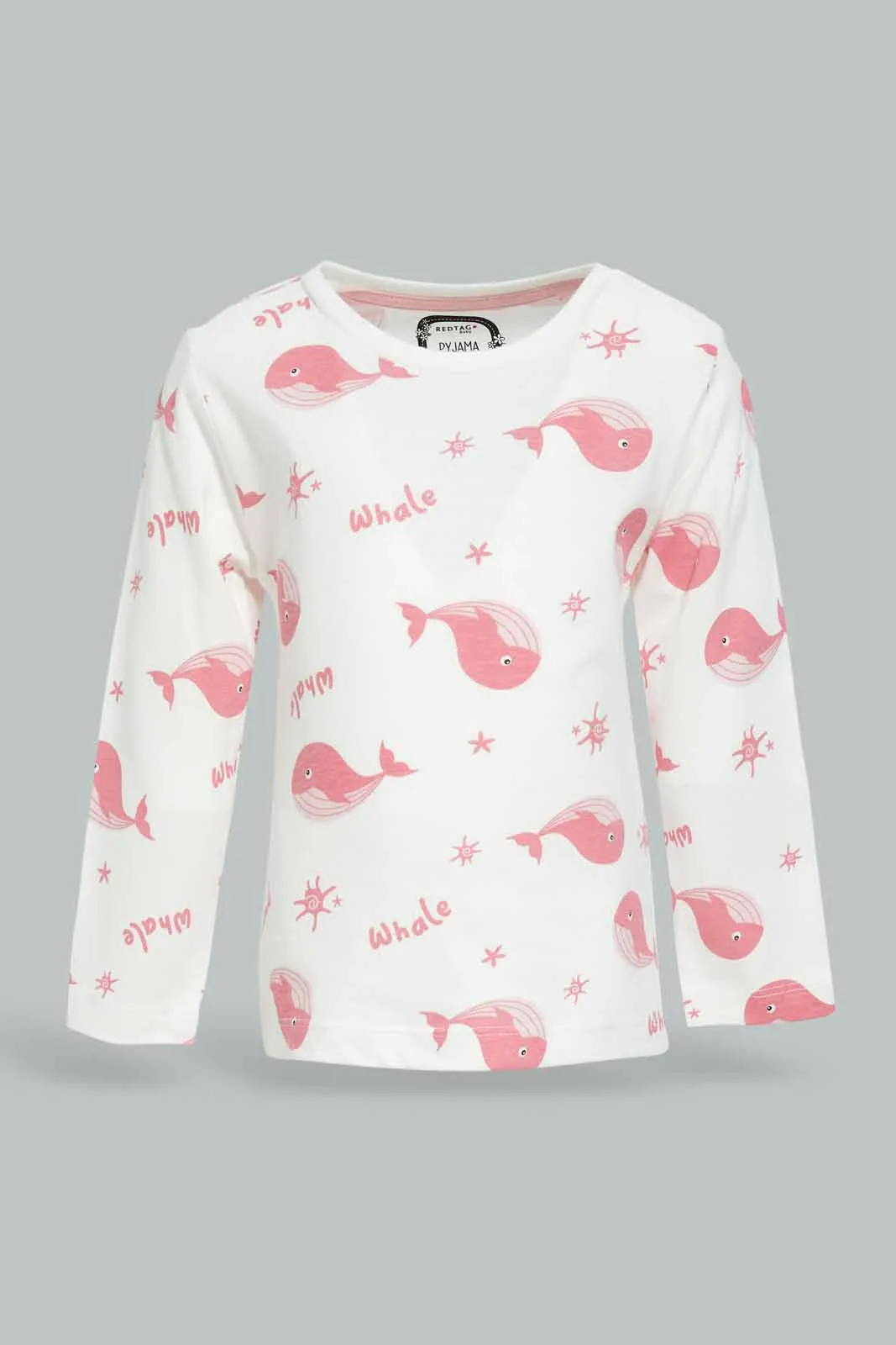 Baby Girls Pink And White Pyjama Set (4 pieces)