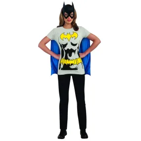 Batgirl Superhero Batman Women's Costume T-Shirt w/ Cape And Mask