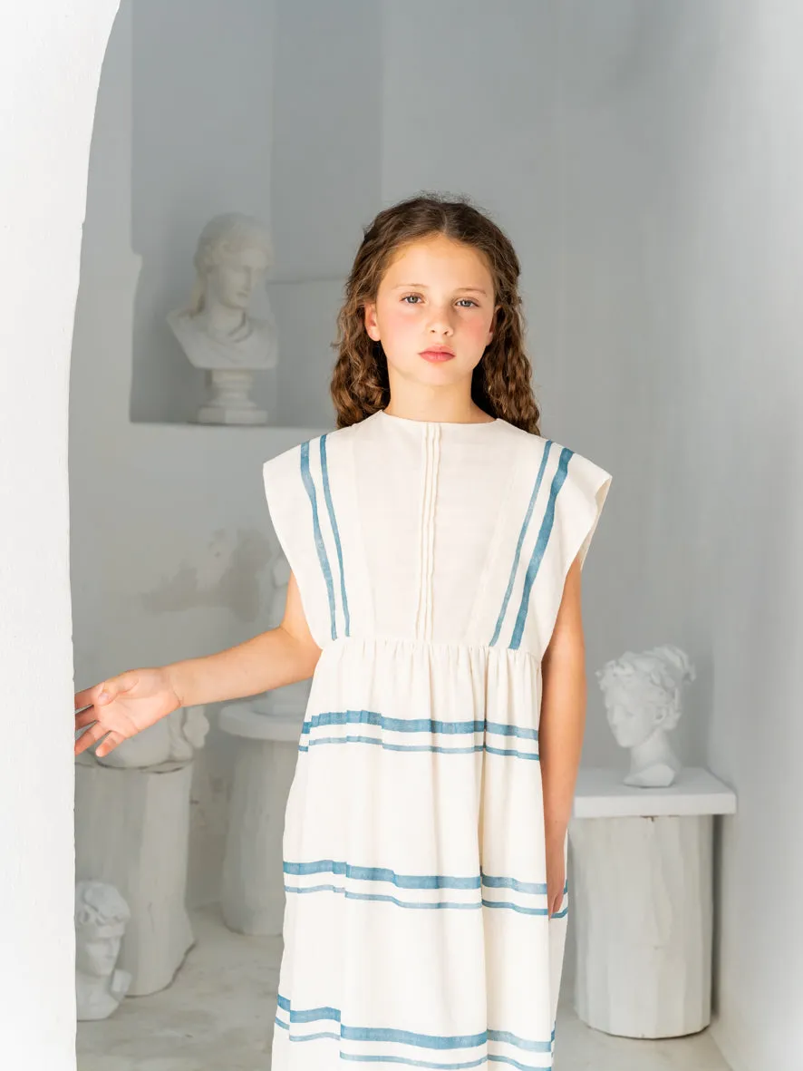 Belle Chiara Dress Calliope Blue Double Stripe