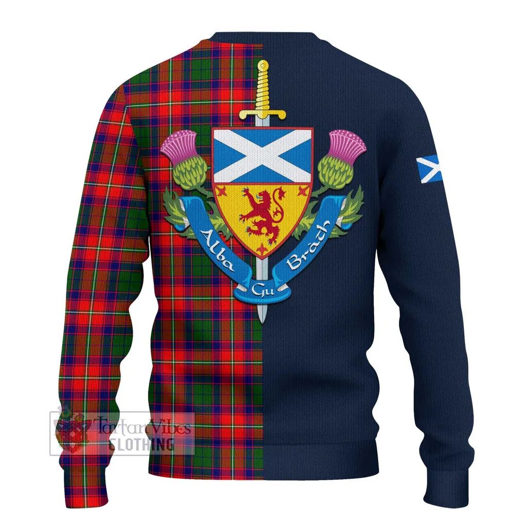 Belshes Tartan Ugly Sweater with Scottish Lion Royal Arm Half Style