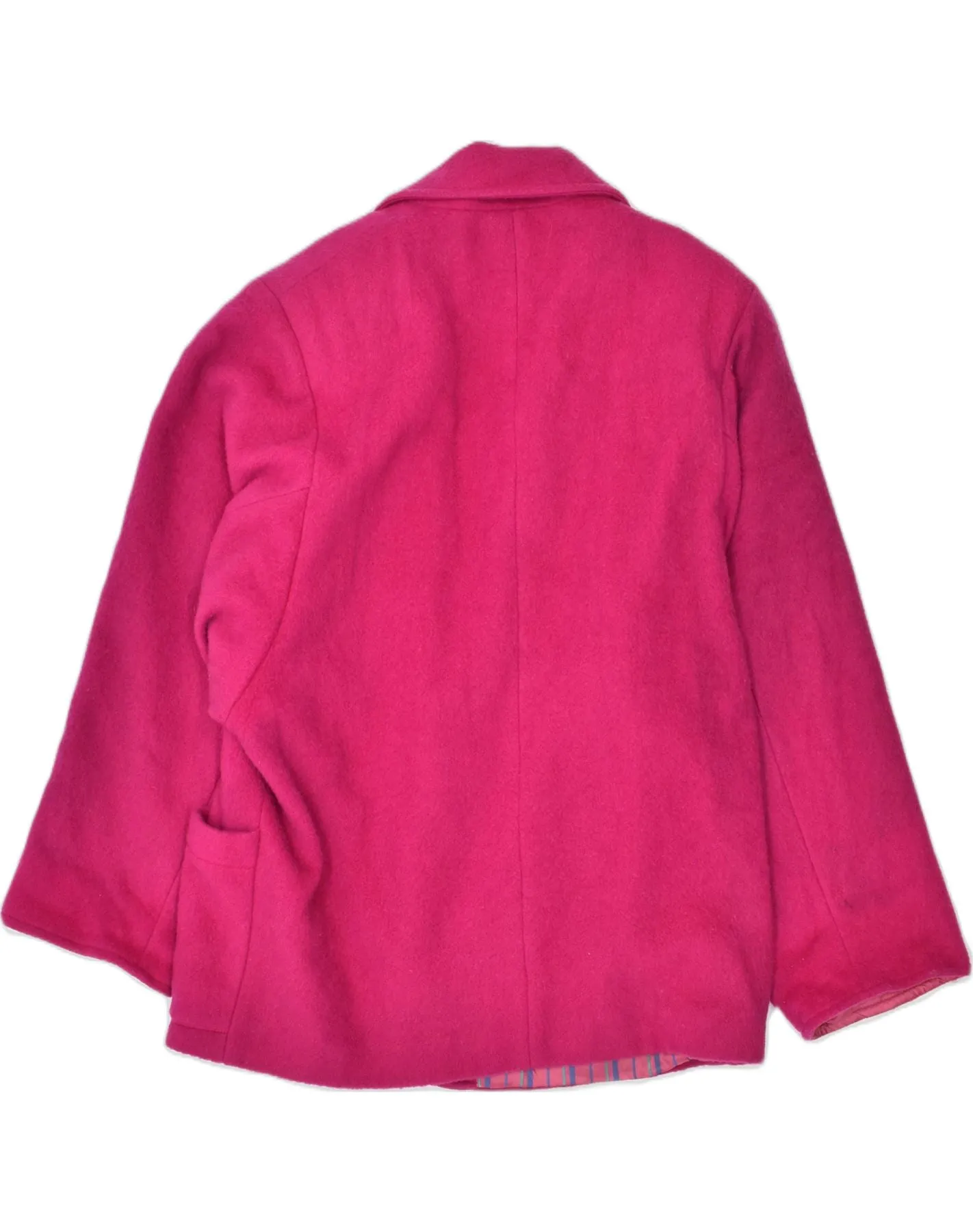 BENETTON Womens Overcoat IT 44 Medium Pink Wool