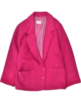 BENETTON Womens Overcoat IT 44 Medium Pink Wool