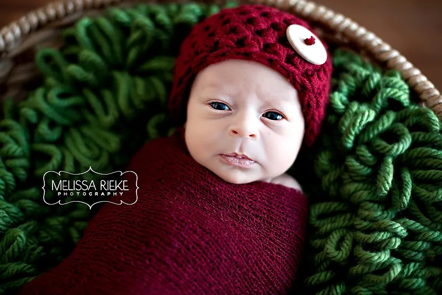 Big Button Beanie Hat Cranberry Red