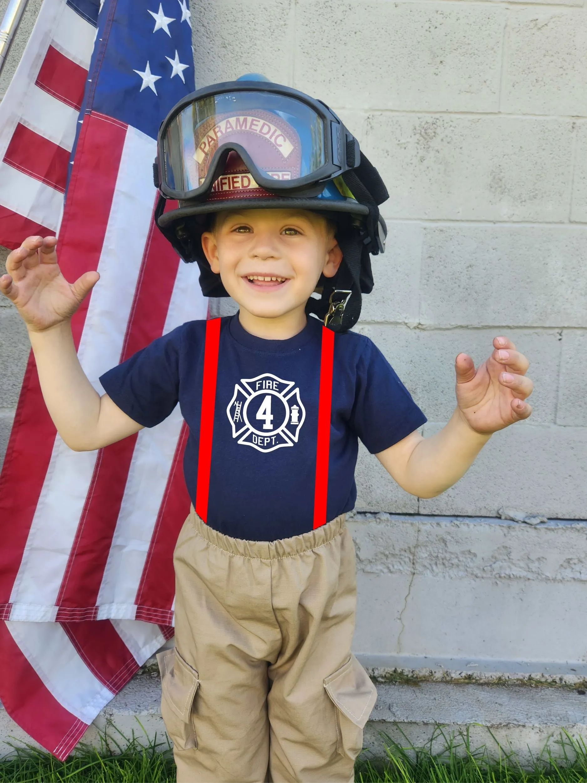 BIRTHDAY Firefighter Personalized BLACK 2PC Toddler Outfit
