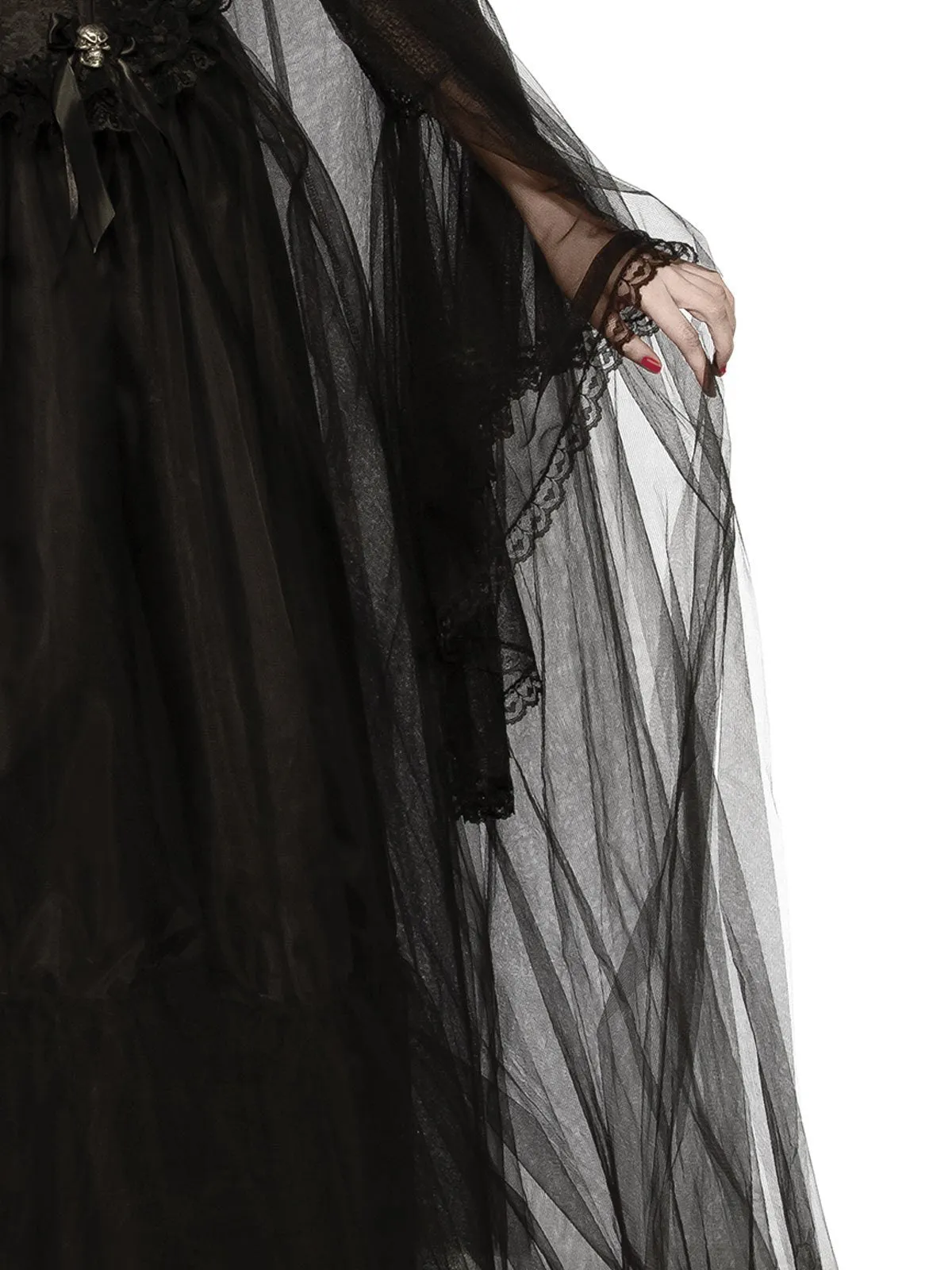 Black Full Length Hooded Cape for Adults