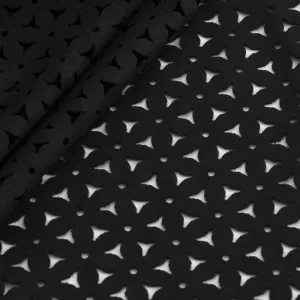 Black Laser-cut Floral Wool 5258
