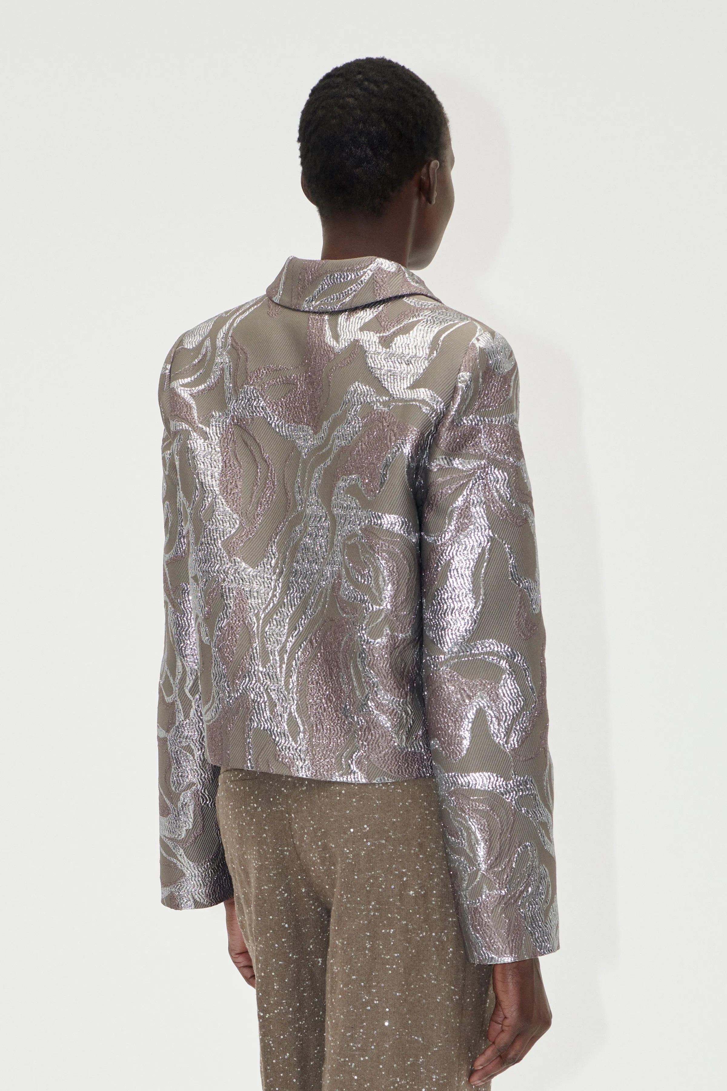 Boxy Straight Jacket - Abstract Foliage