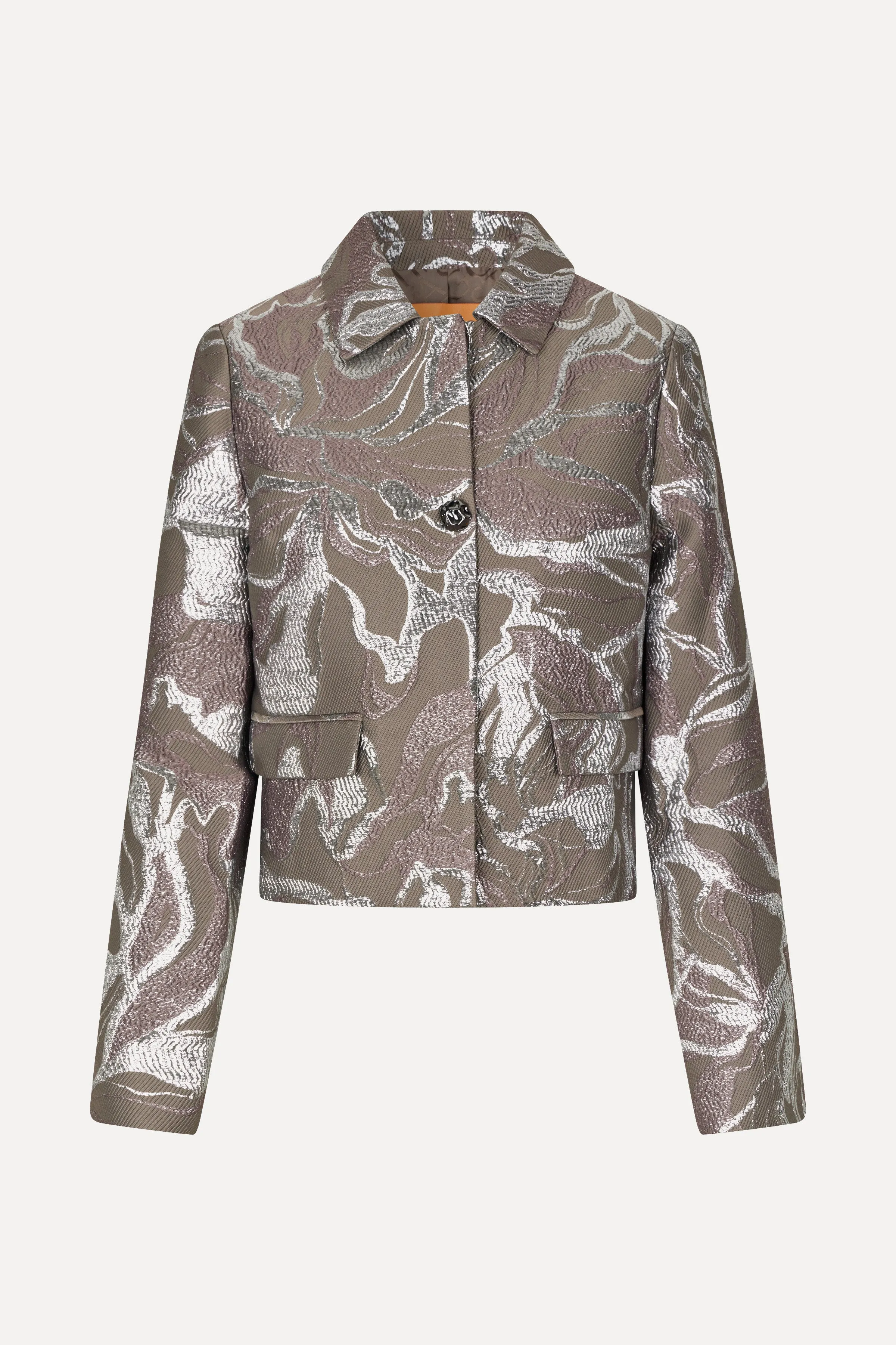 Boxy Straight Jacket - Abstract Foliage