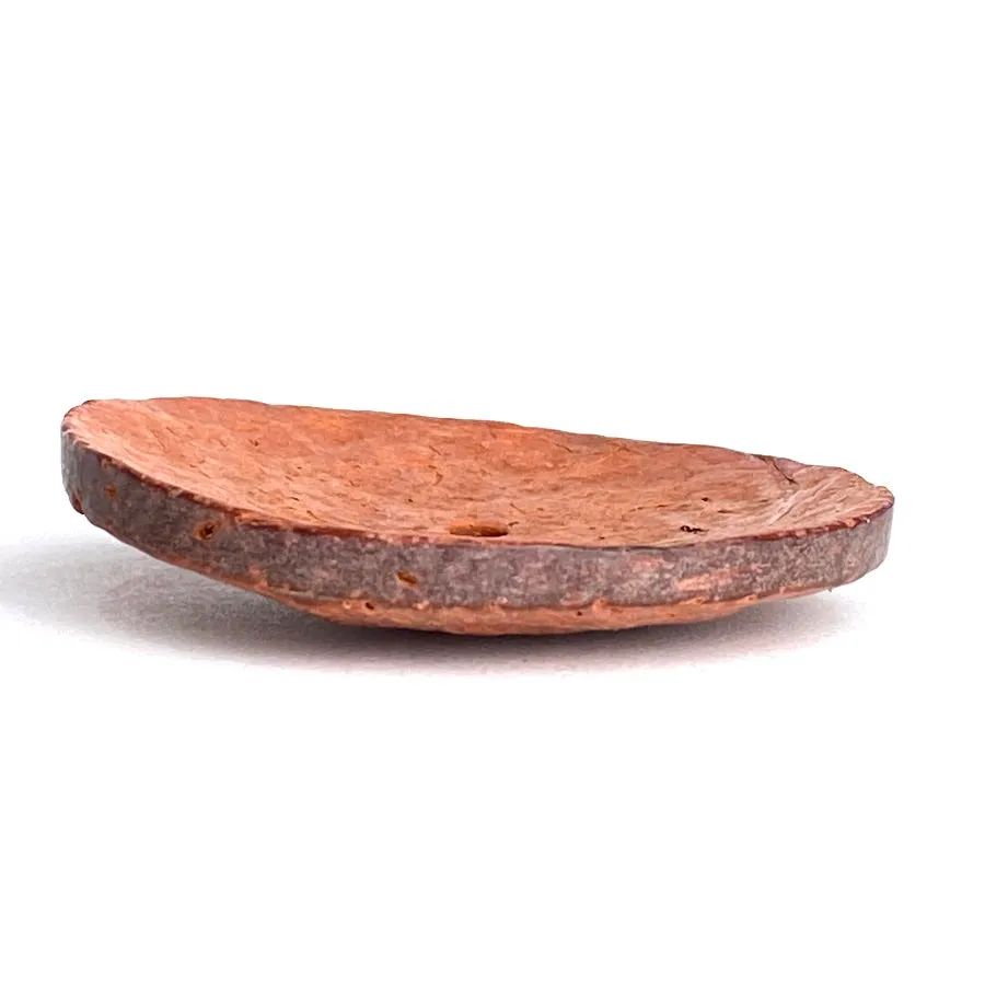 Brick/Rust Extra Large Natural Coconut Button "Rustica"  2-1/4" Scooped