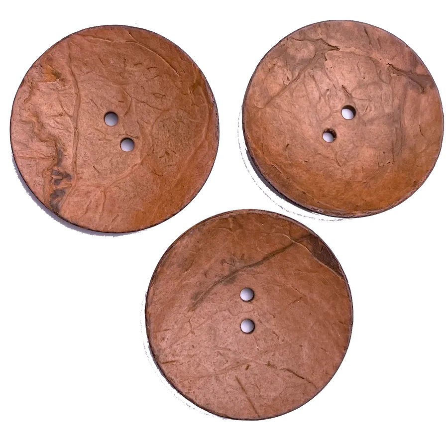 Brick/Rust Extra Large Natural Coconut Button "Rustica"  2-1/4" Scooped