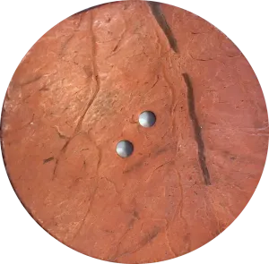 Brick/Rust Extra Large Natural Coconut Button "Rustica"  2-1/4" Scooped