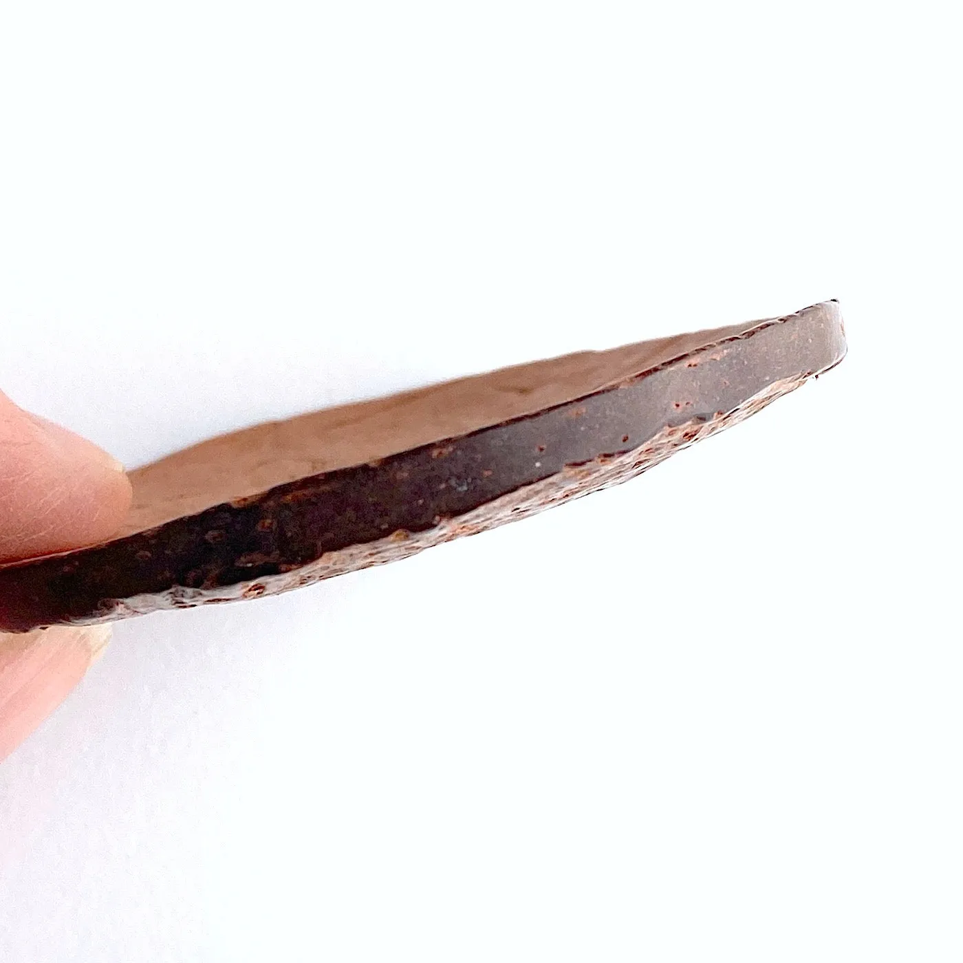 Brick/Rust Extra Large Natural Coconut Button "Rustica"  2-1/4" Scooped