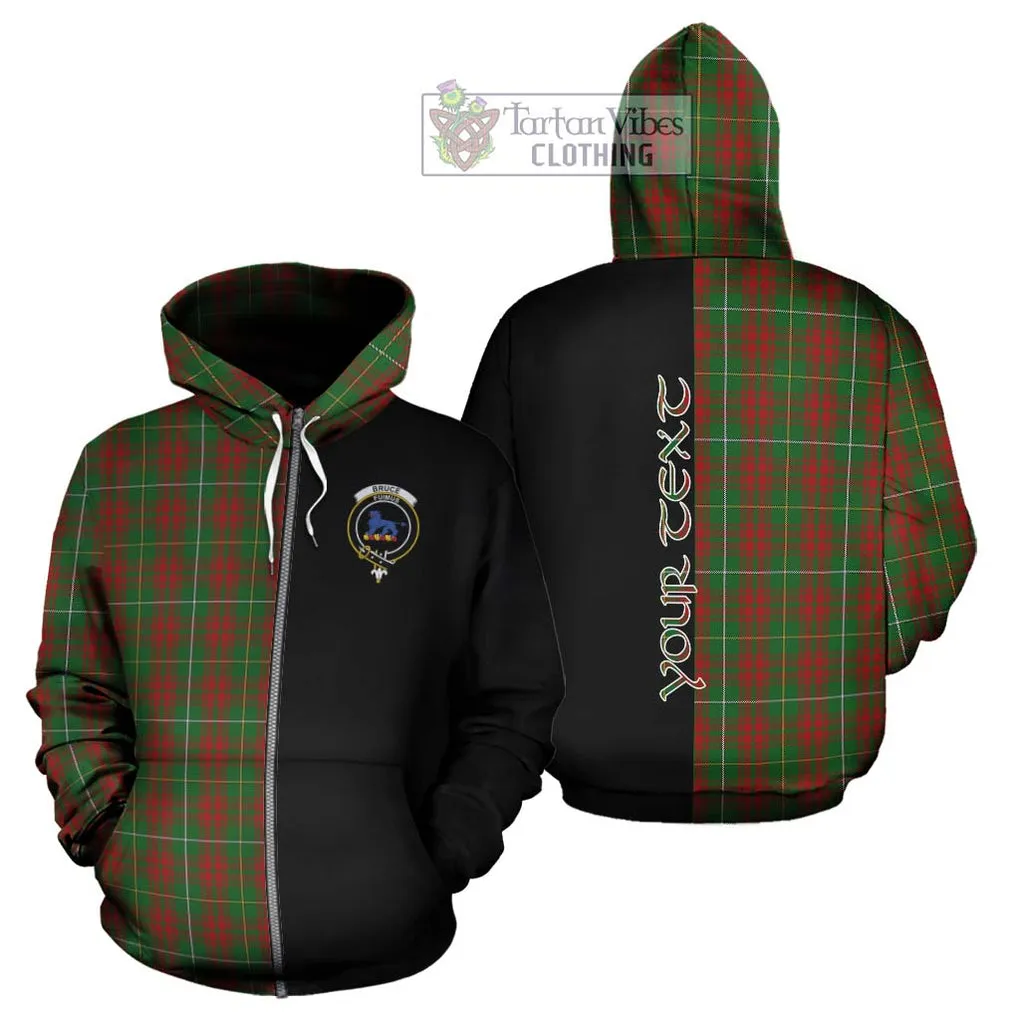 Bruce Hunting Tartan Hoodie with Family Crest and Half Of Me Style