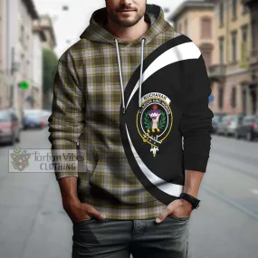 Buchanan Dress Tartan Hoodie with Family Crest Circle Style