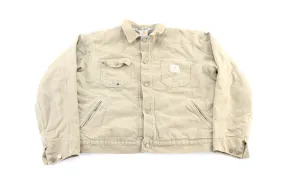 Carhartt Logo Patch Sherpa Lined Khaki Chore Jacket