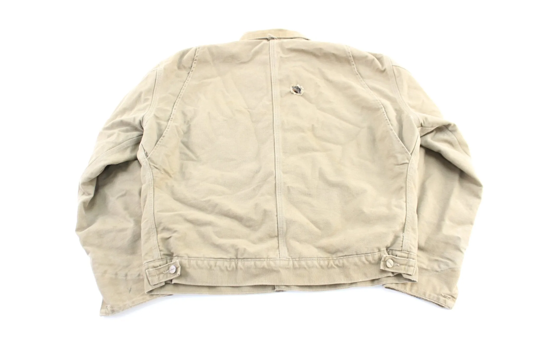 Carhartt Logo Patch Sherpa Lined Khaki Chore Jacket
