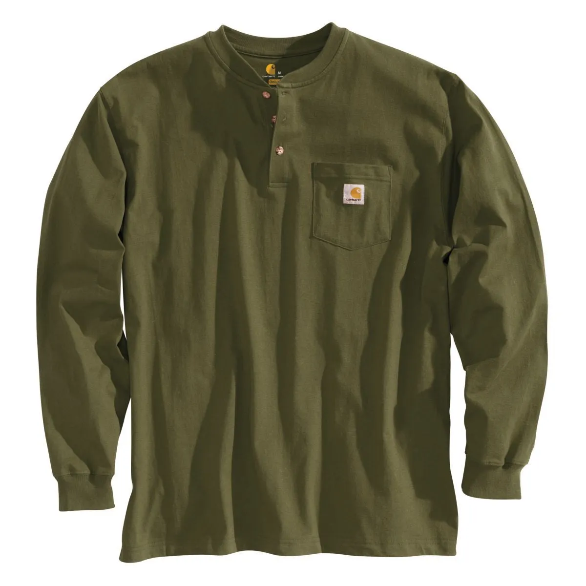 Carhartt Men's Tall Army Green Workwear Pocket L/S Henley