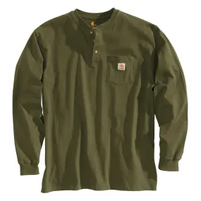 Carhartt Men's Tall Army Green Workwear Pocket L/S Henley