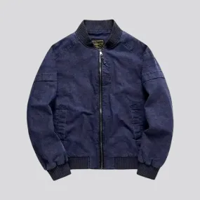 Casual men's denim bomber jacket