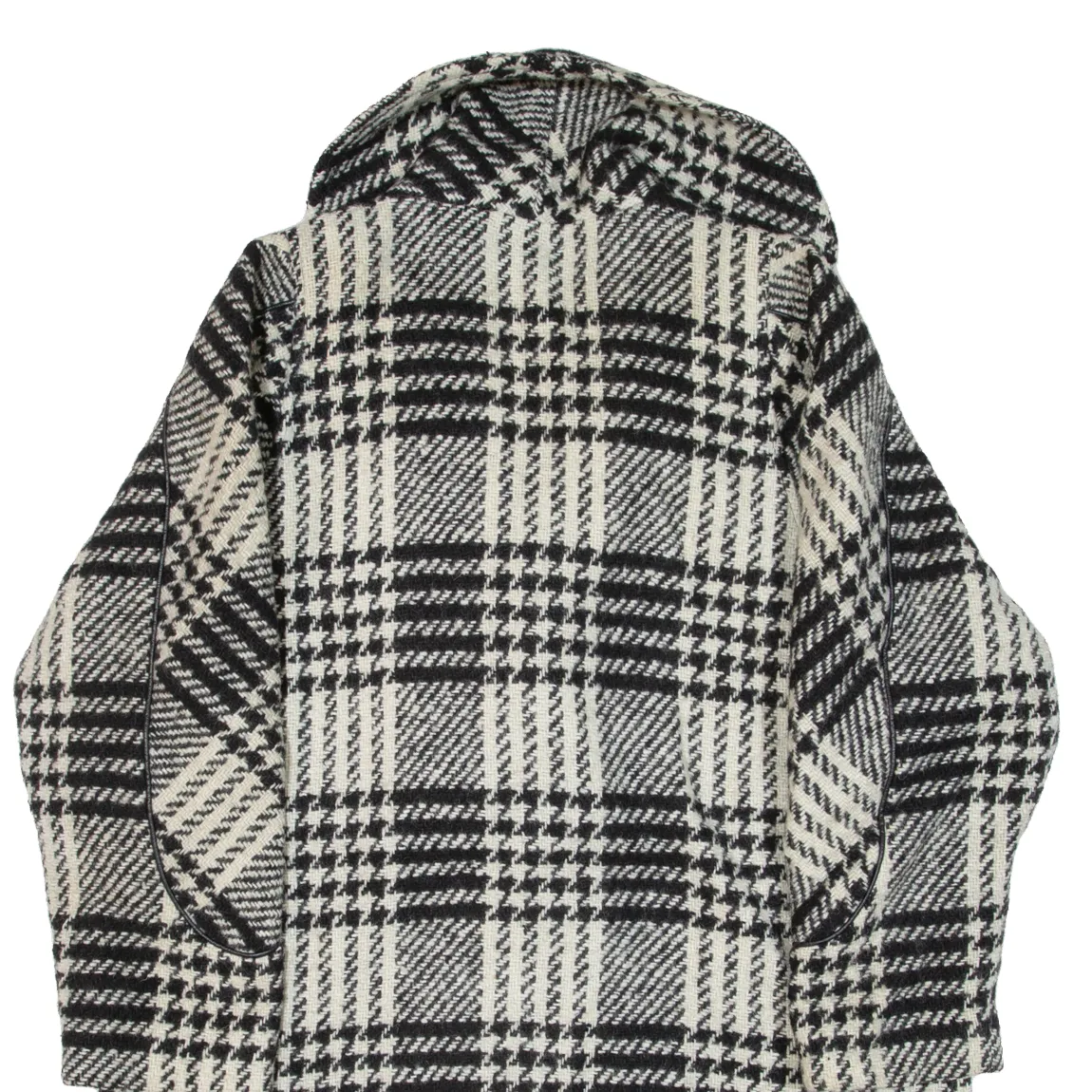 CIRSTEIN Womens Overcoat Coat White Knit Wool Check L