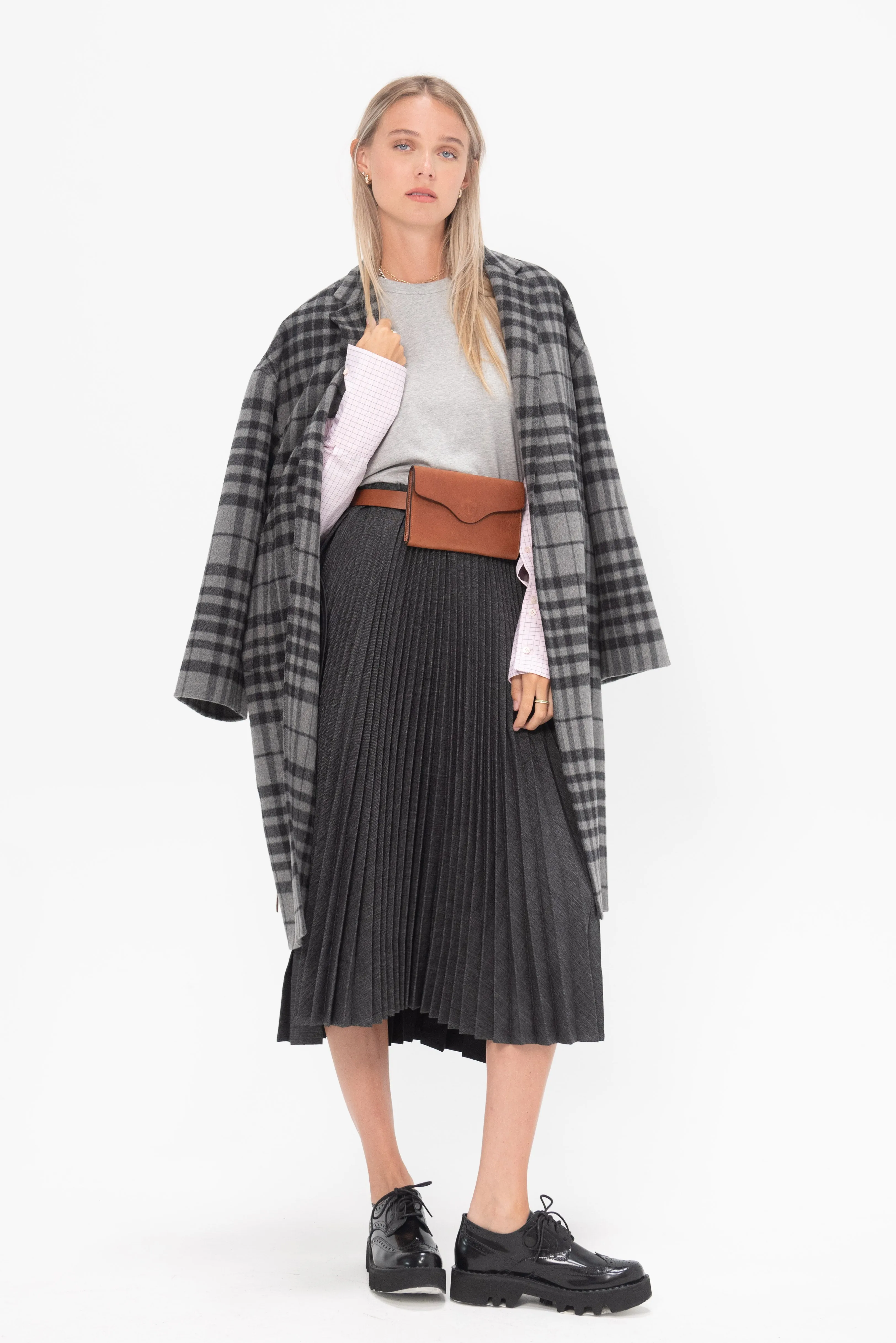Contrasting Sleeve Shirt, Grey Melange