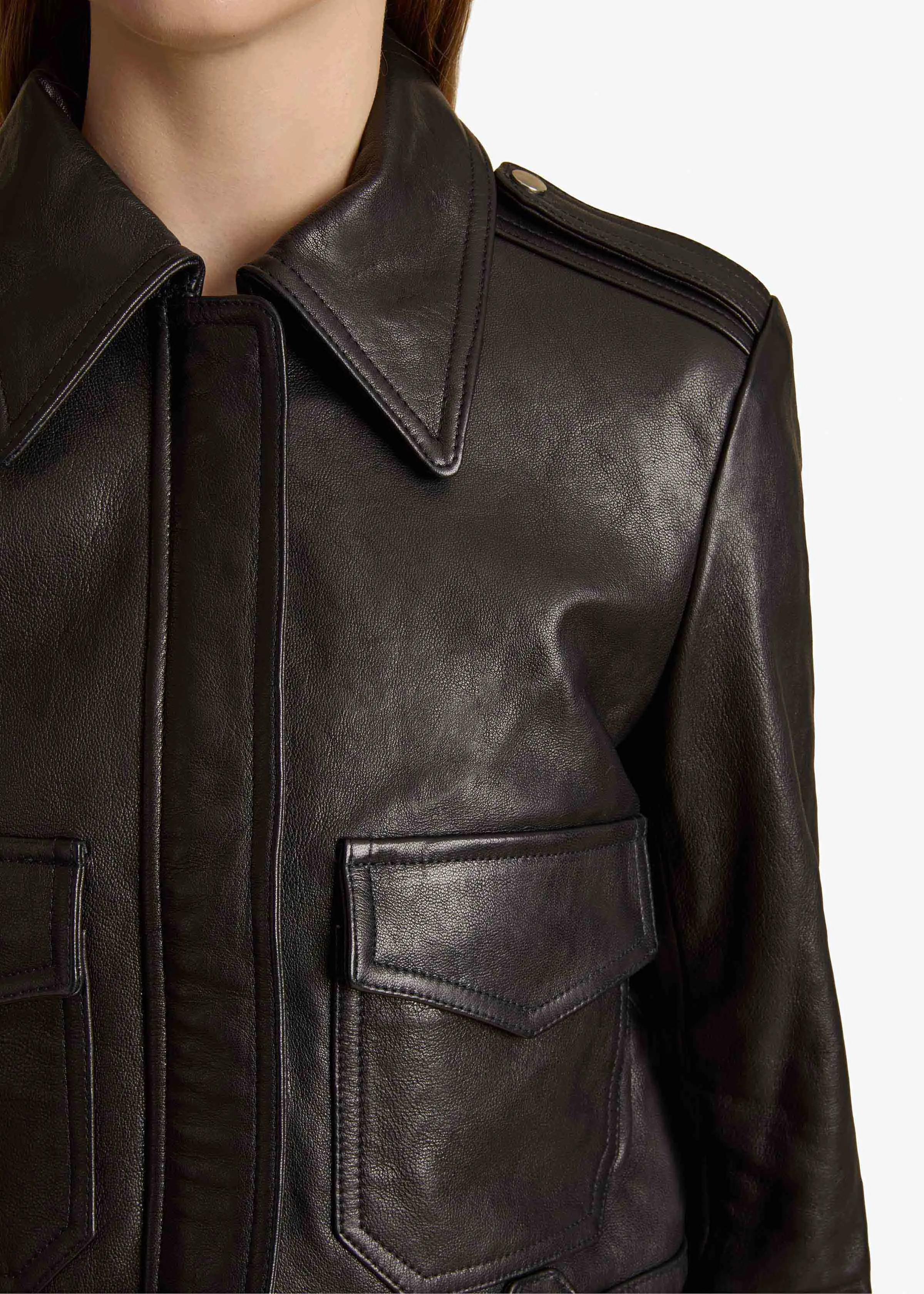 Cordelia Jacket in Black Leather