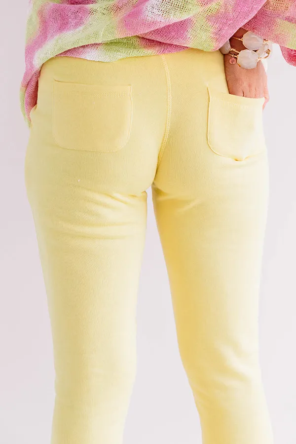 Cozy As They Come Midrise Joggers in Yellow