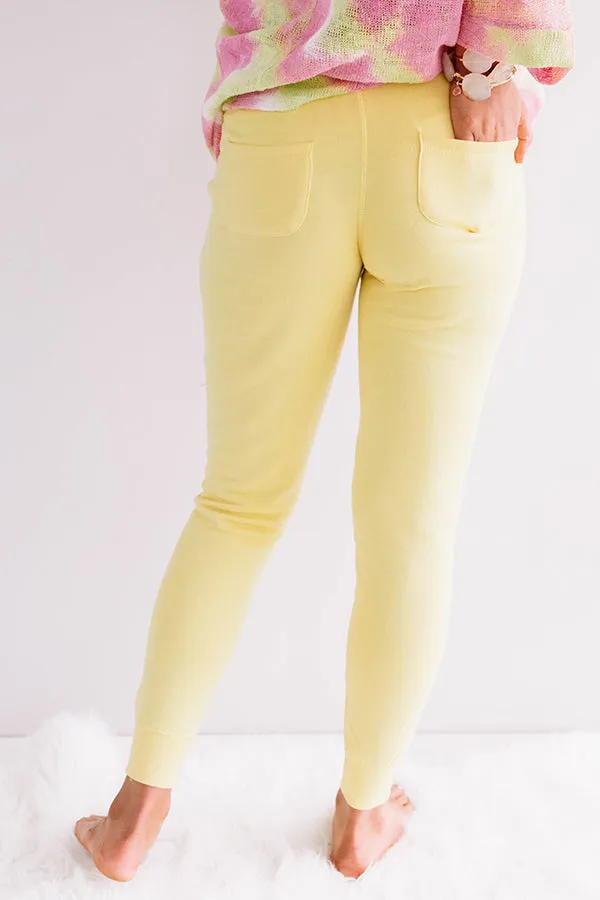 Cozy As They Come Midrise Joggers in Yellow