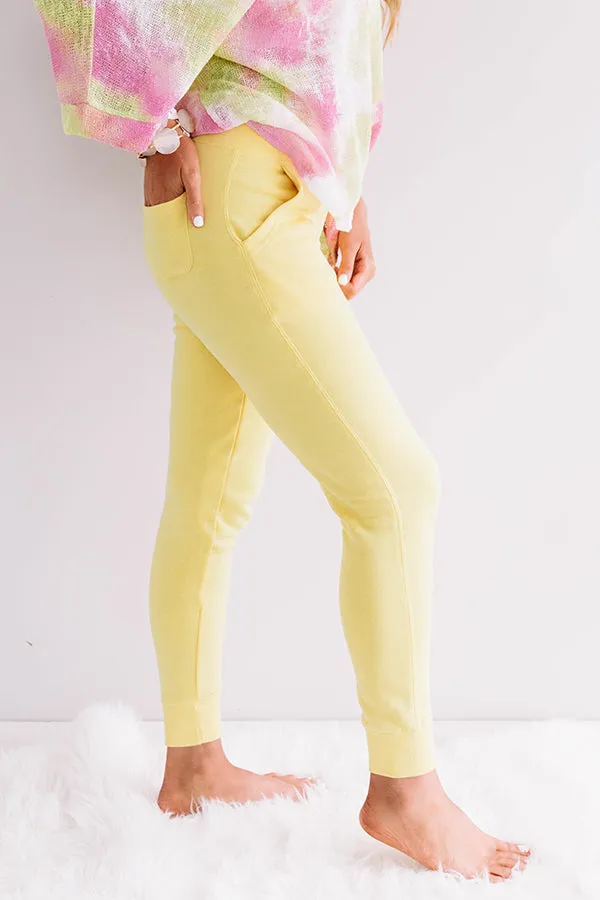 Cozy As They Come Midrise Joggers in Yellow