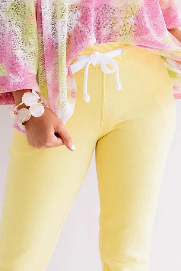 Cozy As They Come Midrise Joggers in Yellow