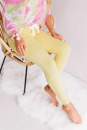 Cozy As They Come Midrise Joggers in Yellow
