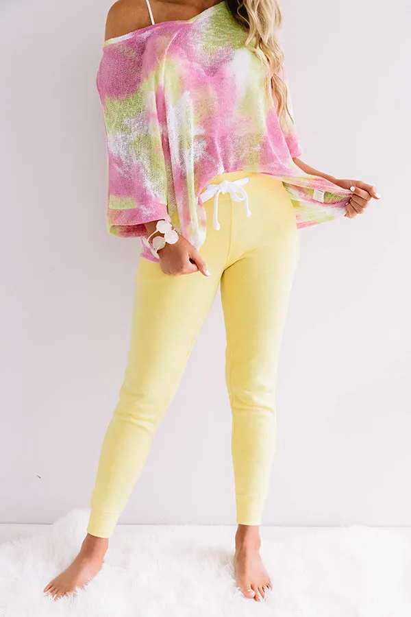 Cozy As They Come Midrise Joggers in Yellow