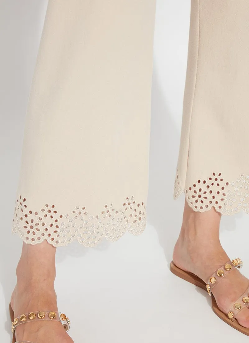 Cropped Embroidered Eyelet Wide Leg (26" Inseam)