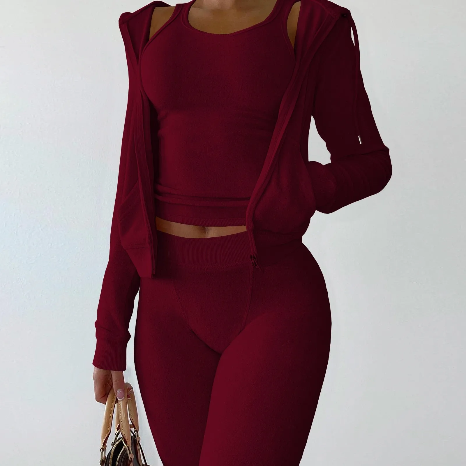 Cropped Jacket Tracksuit Two Piece Set