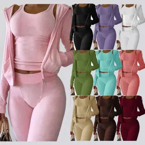Cropped Jacket Tracksuit Two Piece Set
