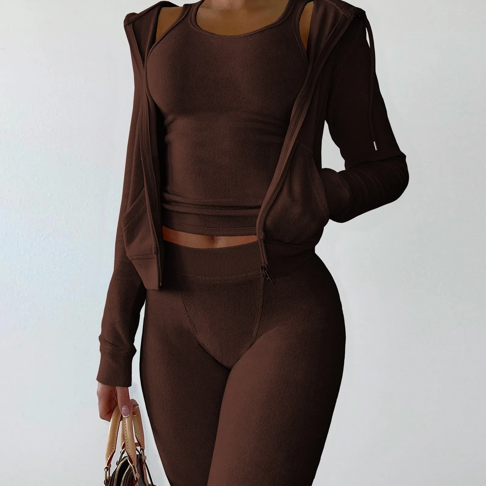 Cropped Jacket Tracksuit Two Piece Set