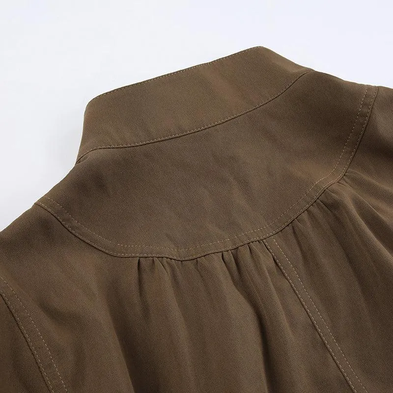 Cropped Zip-Up Utility Jacket