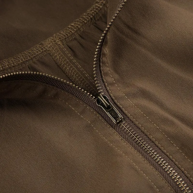 Cropped Zip-Up Utility Jacket
