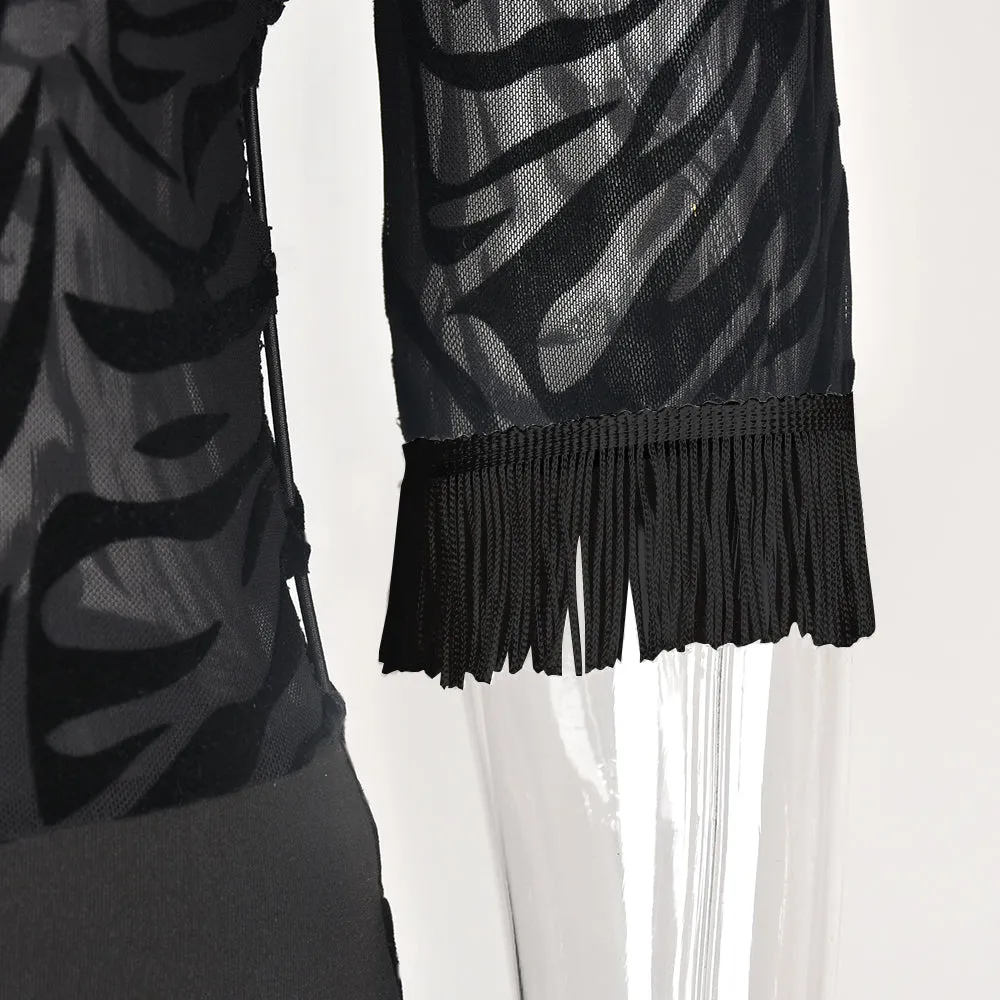 Cut Out Zebra Mesh Transparent Mini Dress Beach Holiday Party Club Prom Night Bodycon Pencil Dress