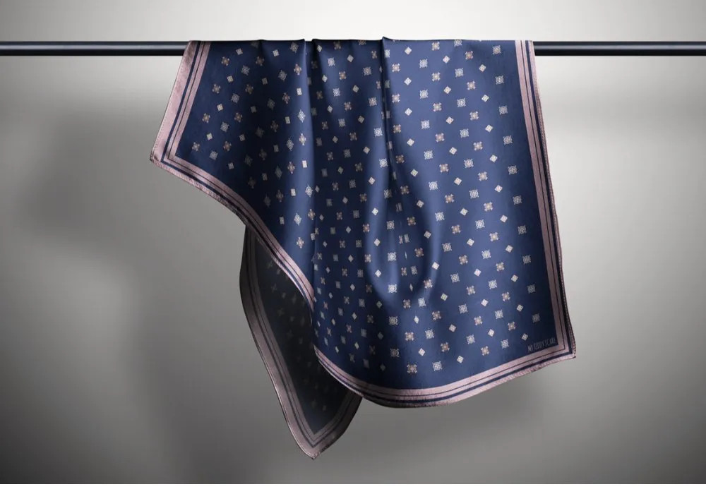 Diamond in Navy Blue Shawl