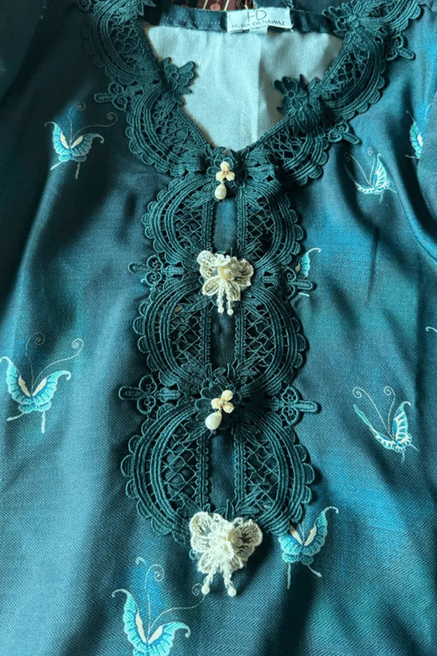 Digitally printed Winter Shawl 2024-'25 - Emerald Wings
